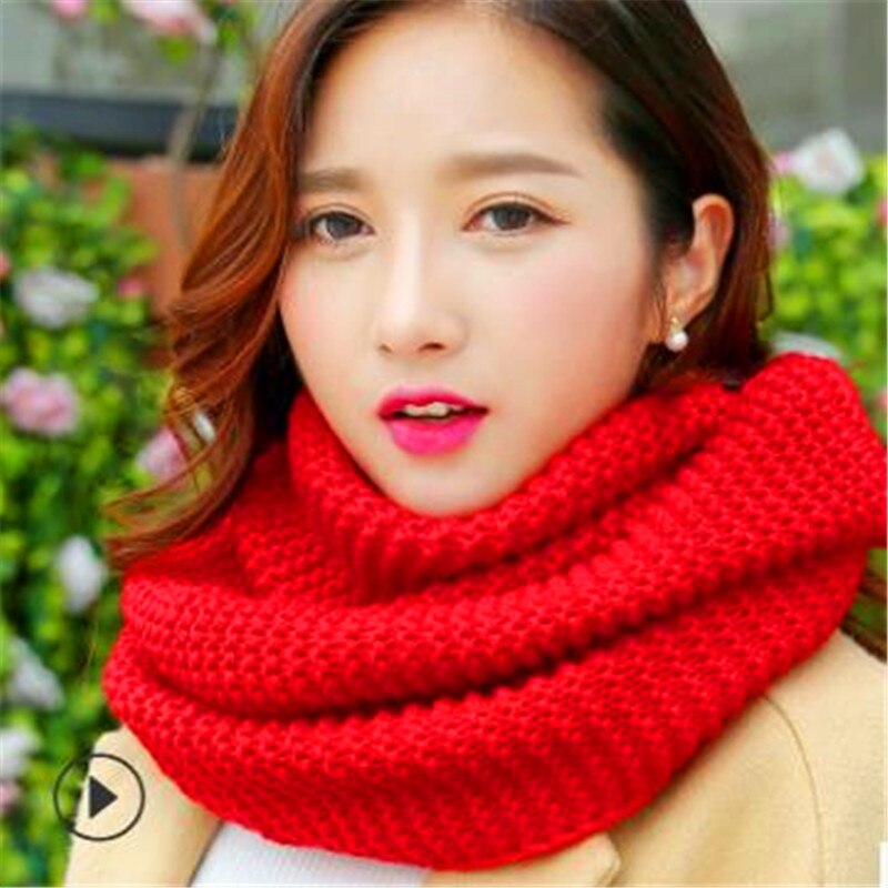 Winter han editie sjaals breien wol kraag vrouw met dikke warme pure kleur 2 val hoofddoek  cn009: Cn009-3