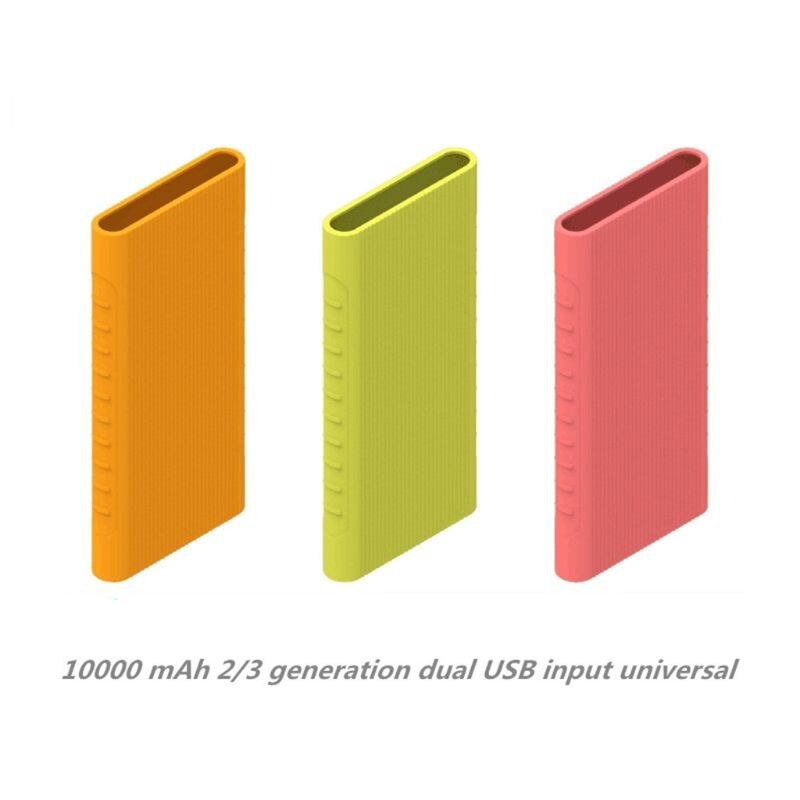 Silicone Protector Case Cover For Xiao mi Power Bank 2 10000 mAh Dual USB Port Skin Shell Sleeve For Power bank Model PLM09ZM