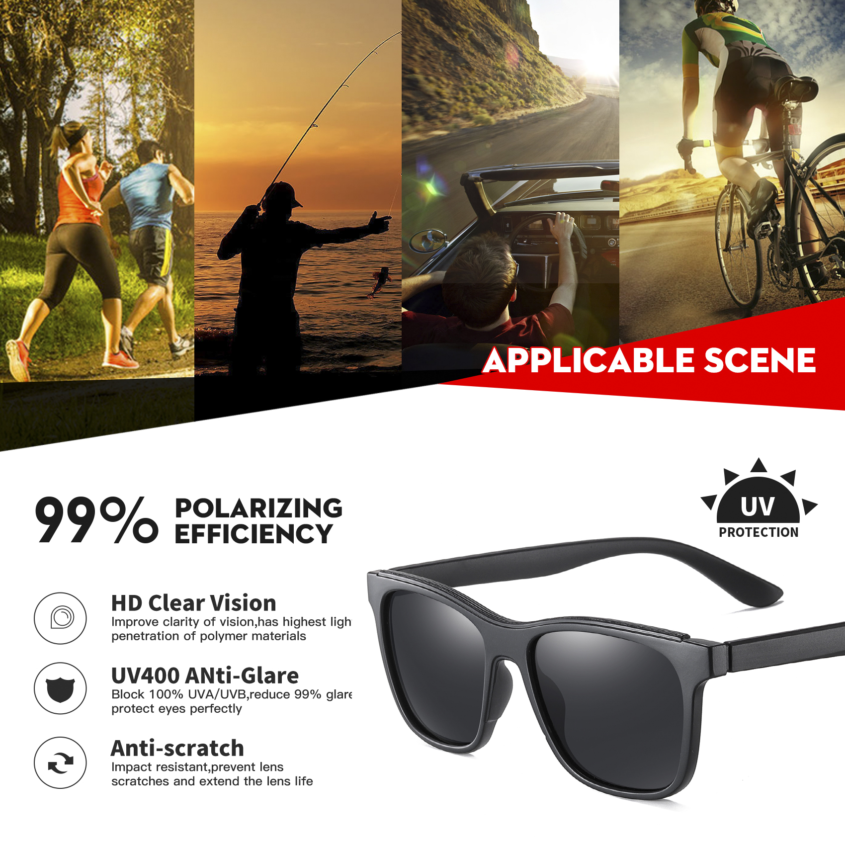 AOFLY BRAND Polarized Sunglasses Men TR90 Frame Mirror Driving Fishing Sunglasses Male zonnebril heren UV400