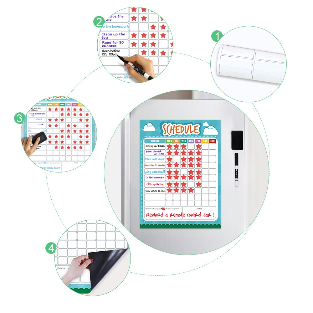 Magnetische Kids Tijdschema Voor Koelkast Sticker Wekelijkse Planner Te Doen Lijst Bericht Memo Whiteboard Karwei Beloning Grafiek Kalender