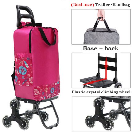 Huishoudelijke Draagbare Vouwen Trap Klimmen Winkelwagentje Boodschappen Rugzak Trolley Handtas Mountainbike Bagage Winkelwagen: J