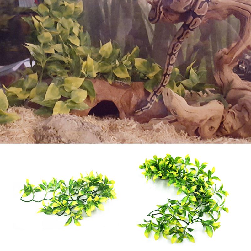 Reptil akvarium landskabspleje kunstig plast plante med sugekop