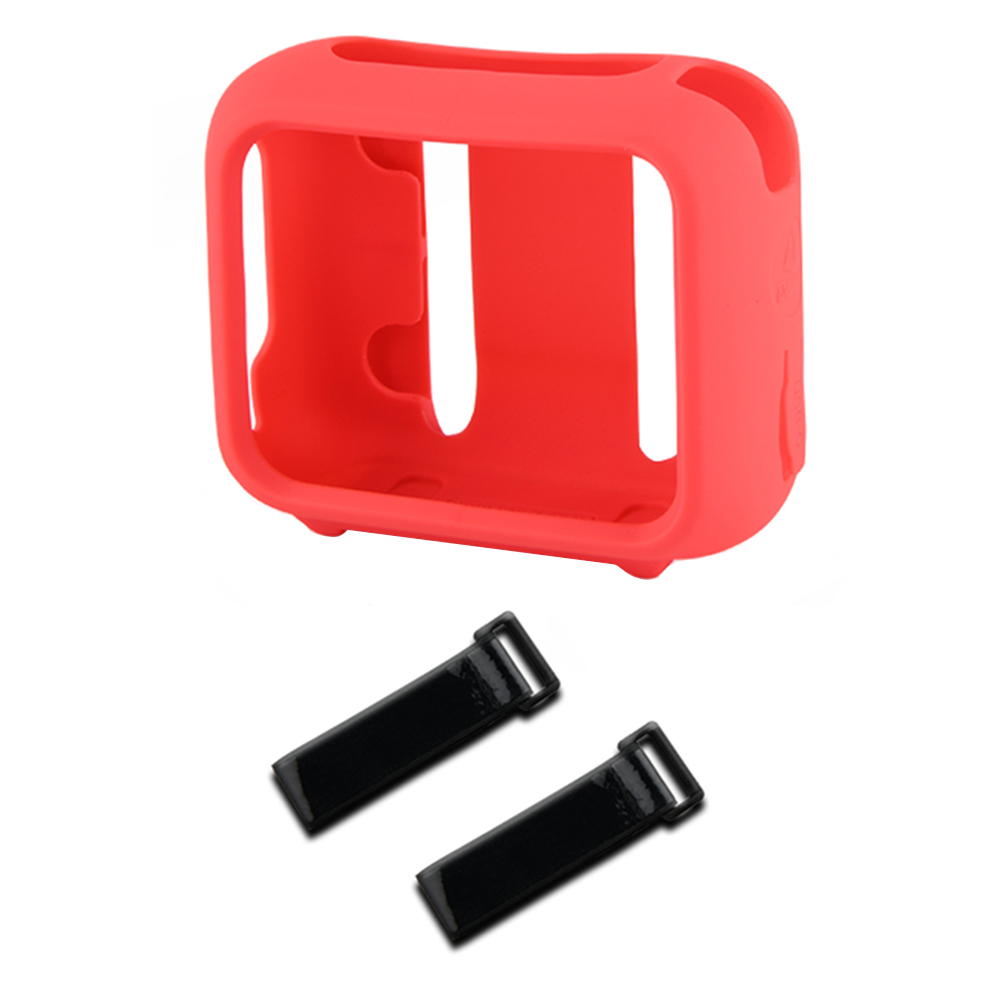 Siliconen hoes beschermhoes met luidsprekerbevestigingsriem Draagbare luidsprekerhoes Schokbestendige luidsprekerhoes voor JBL Go 4-luidspreker: Rood