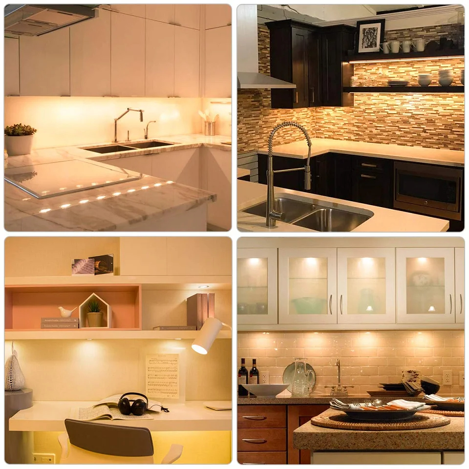 Led-lys til underskap, pucklys, utstillingshylle, benkeplatebelysning, campingvogn, bobil, innvendig spotlampe med 5 vusb-brytere