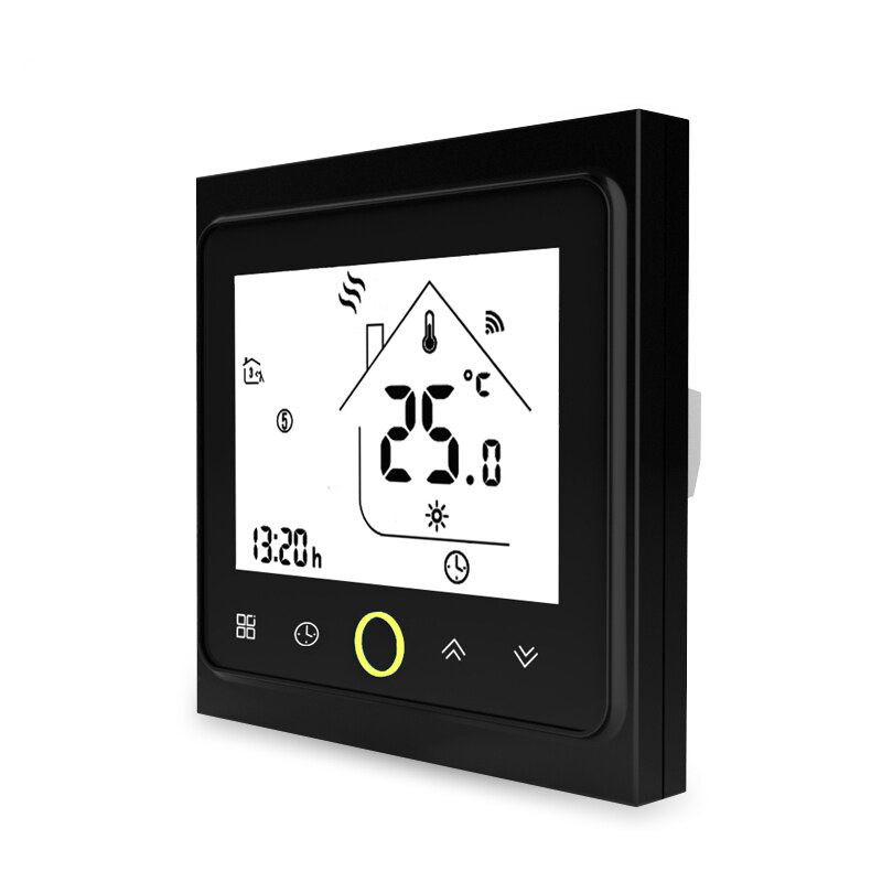 Electric Underfloor Heating Thermostat Temperature Controller LCD Touch Screen Backlight Warm Floor 16A Weekly Programmable: Black