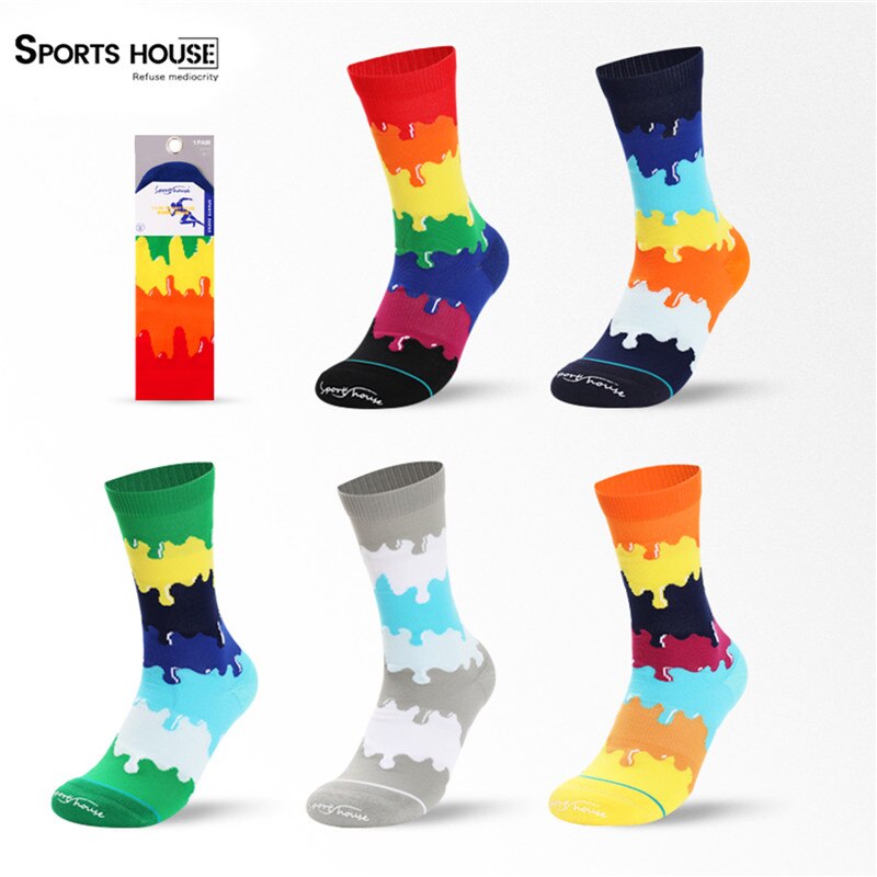 3 Paar Mannen Katoen Regenboog Sokken Handdoek Bodem Neutrale Multi-Functionele Mode Sport Zweet-Absorberende Deodorant Ademend Trendy