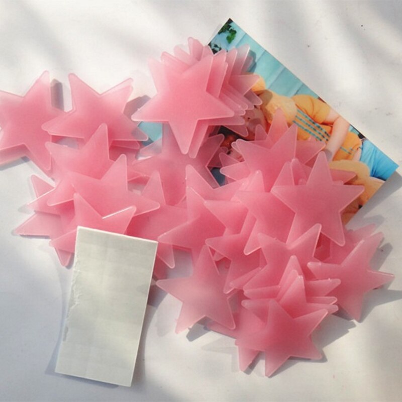 100Pcs Diy Hartvormige Fluorescerende Stickers Glow In The Dark Glow In De Kinderen Muurstickers Kinderen 'S Room Decals Cozy