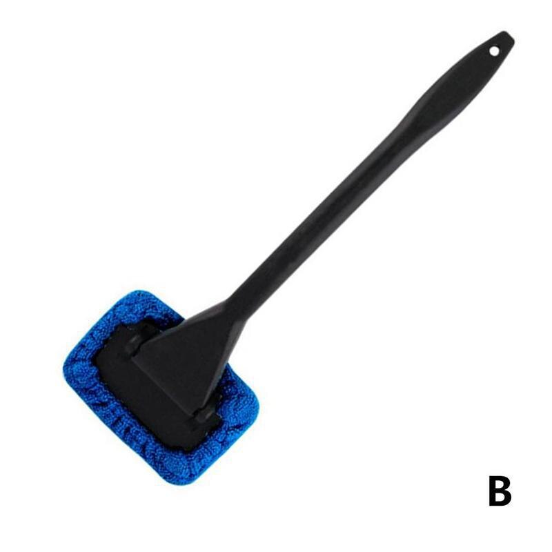 Multifunktion långt handtag biltvätt borste fiber bomull fönster verktyg rengöringsmedel vindruta bil glas torkare mikro  v1 l 3: B
