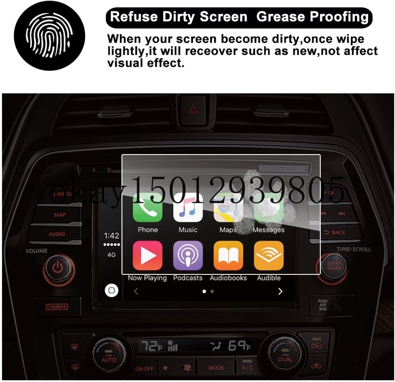 for Nissan Maxima 8-Inch Touch Screen Car Display Navigation Screen Protector, RUIYA HD Protective Film