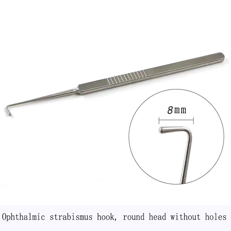 Ophthalmology strabismus hook strabismus pull hook eye pull hook with hole without hole round head flat head pull hook: Brushed Slate