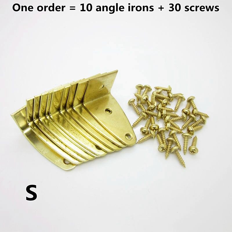 10pcs Gold Angle Iron Shelf Support Furniture Fixture Iron Angle Photo Frame Pinto Picture Frame Photo Frame Accessories: S
