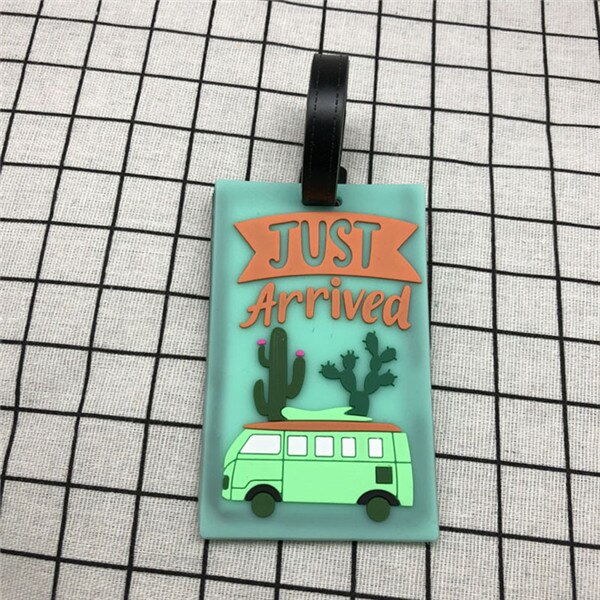 Frisk tegneserie kaktus bagagemærke silicagel rejsetilbehør kuffert tag boarding id navnemærke: 4