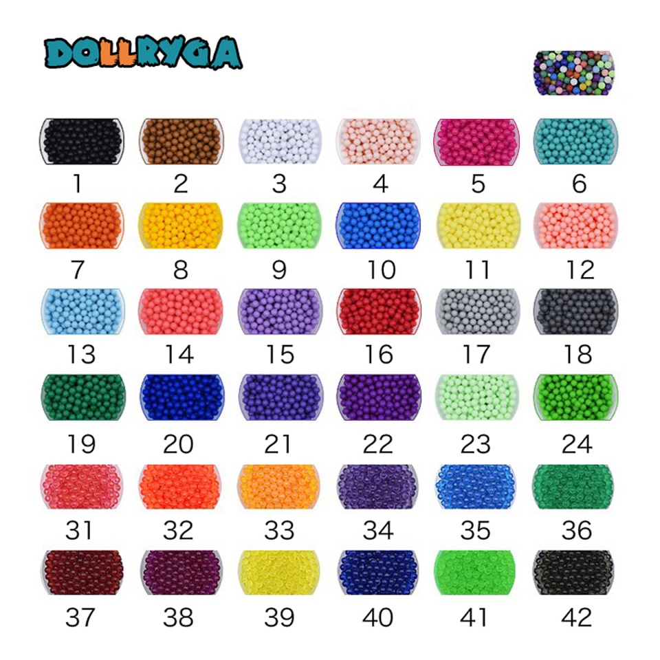 DOLLRYGA 400pcs/box Water Beads Boxed for Kid Jouet Enfant Pegboard Handmade Aqua Magical Materials Foam Bead in Puzzle