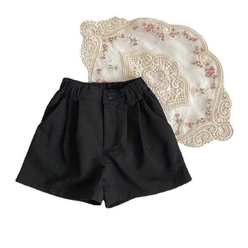 2022 Spring Summer Korean Children&#39;s Clothing Boys Girls Pants Button Foreign Style Shorts