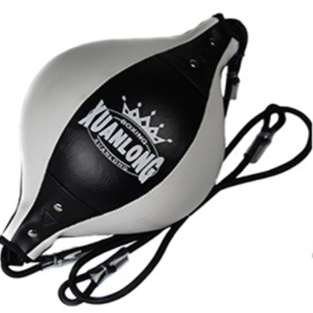 PU Leder Doppel Ende Bodybuilding Boxen Geschwindigkeit Ball Boxsack Professionelle Erwachsene Fitnessraum Birne Mit Inflator Fitness Ausrügestochen: Weiß Schwarz