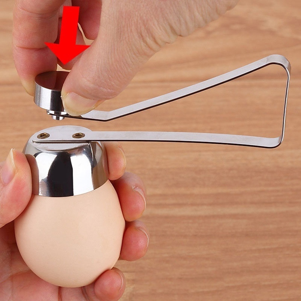 Abridor de ovos prático em aço inoxidável, cortador de ovos para concha, ferramenta aberta de ovos cozidos, 1 peça
