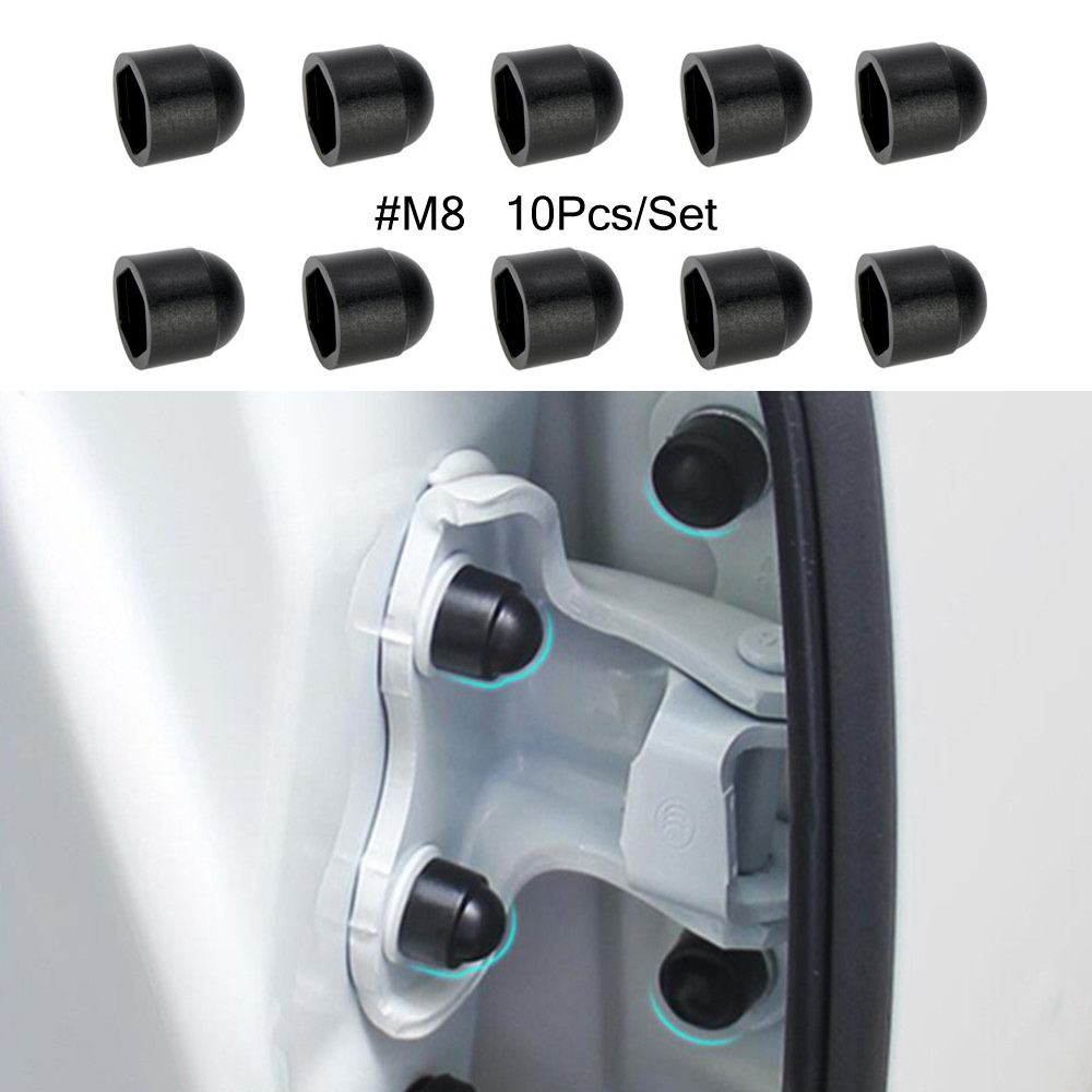10 pièces/ensemble M8 M10 boulon écrou dôme Protection bouchons couvre plastique noir exposé hexagone porte bouchon de Protection pour la plupart des voitures: M8