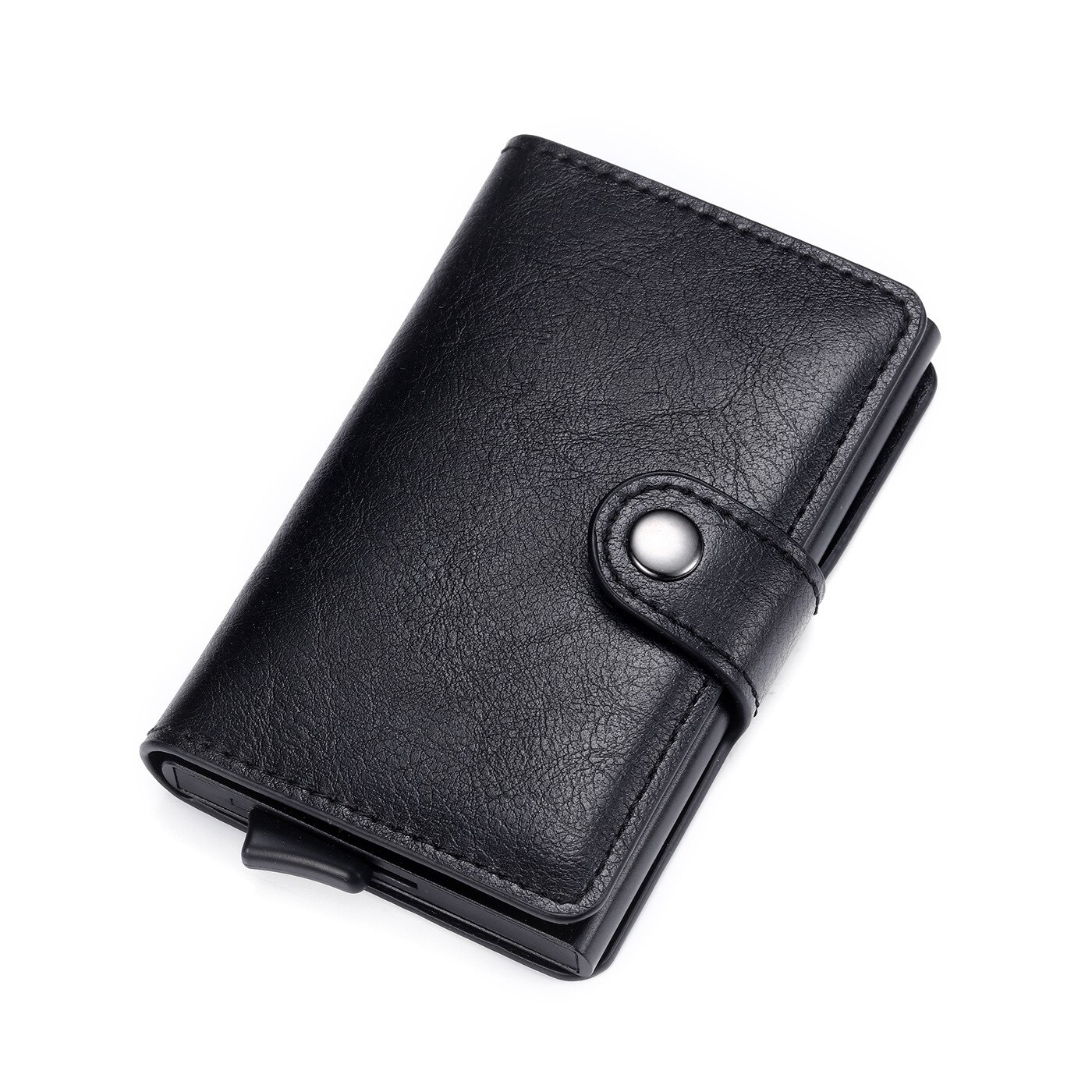 RFID Anti-theft Swipe Credit Card Holder Men's Business Accessories Card Protective Sleeve Wallet Metal Bank Credit Card Bag: Black 001