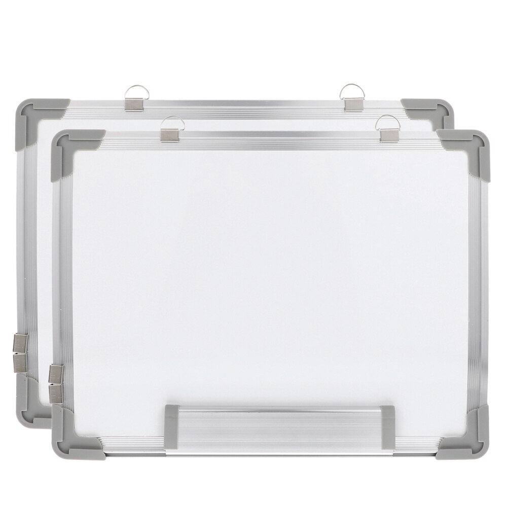 1pc Magnetic Portable Dry Erase White Board Hanging Double-sided Whiteboard: White1