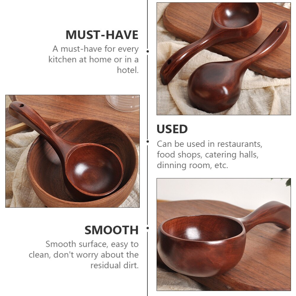 1Pc Wooden Spoon Serving Spoon Japanese Style Ladle Wooden Ladle Kitchen Tool