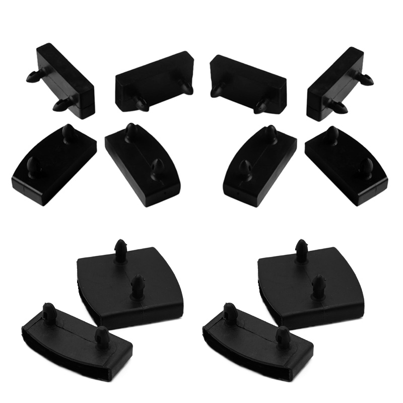 Reemplazo de plástico negro cuadrado para sofá cama, tapas de extremo central, funda de goma interior para cama de madera, piezas de marco, 10 Uds.