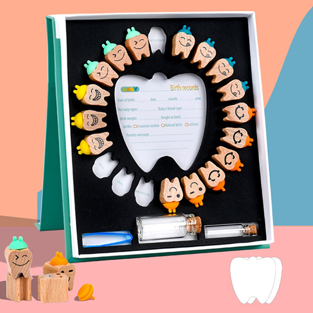 Houten Baby Tand Doos Melk Tanden Organizer Storage Collection Jongen Meisje Souvenir Case Baby Kid Leuke Cadeaus Voor Kinderen Herinnering: English version