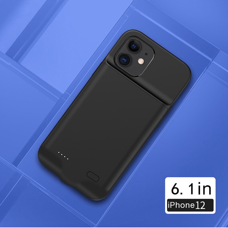 Batteriladerveske til iphone 12 12 mini 12 pro 12 promax universell bærbar powerbank lader lader: Iphone 12 svart