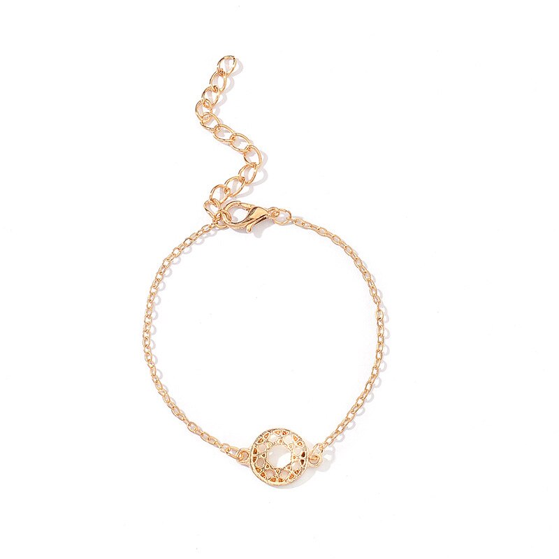 caldo 4 pz/impostato moda boemia foglia nodo mano polsino catena a maglie braccialetto di fascino braccialetto per le donne bracciali in oro gioielli tutto'ingrosso