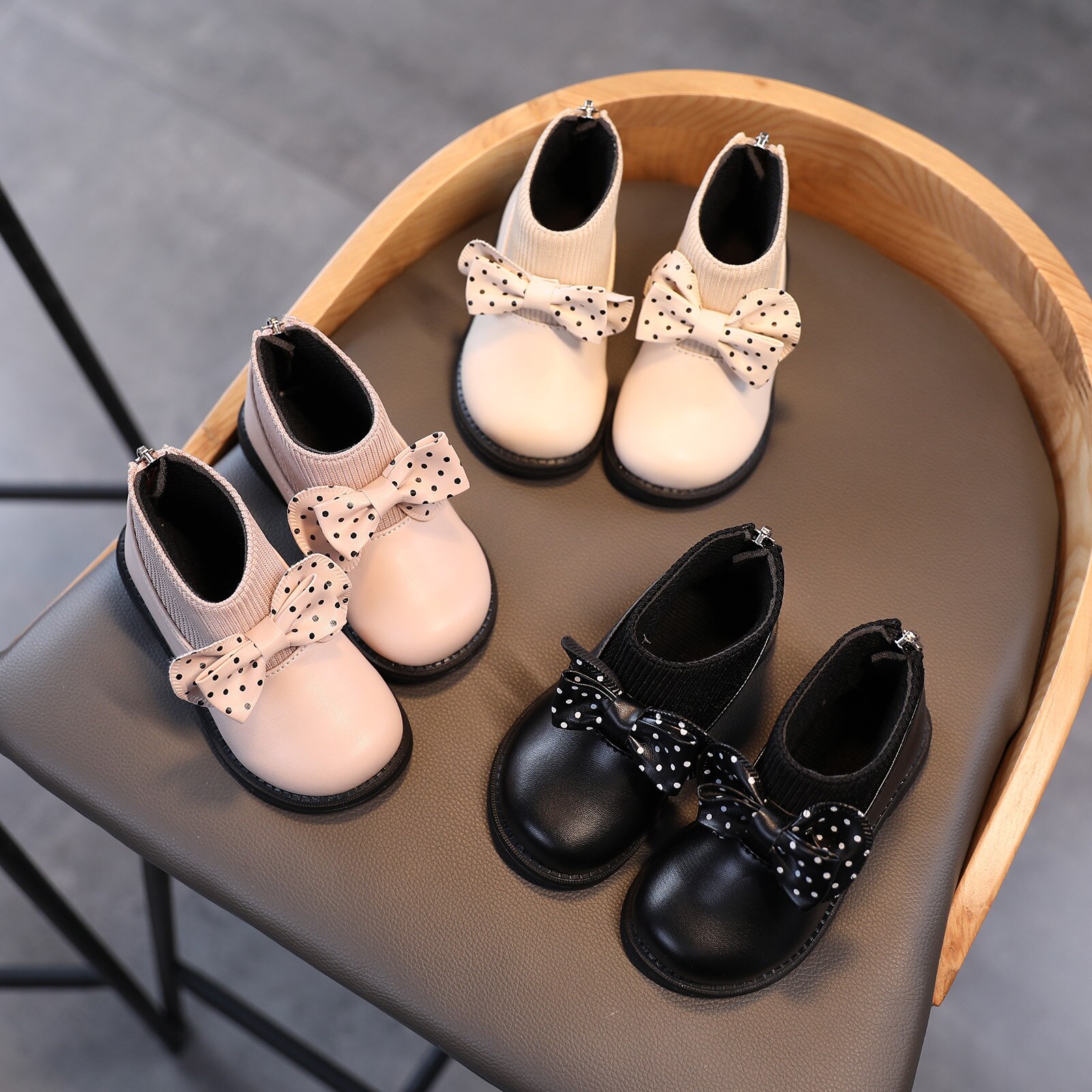 Kleinkind freundlicher Baby Mädchen Winter Plüsch Flache Stiefel Mädchen der Kurz Bowknot lässig Wasserdichte Schuhe Mädchen Kurze Knöchel stiefel