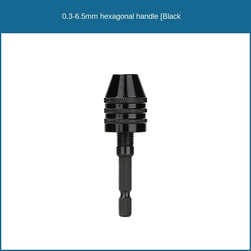 1pcs 0.3-3.6mm Multi Drill Chuck Keyless For Dremel Rotary Tools Keyless Drill Bit Chucks Adapter Converter Universal Mini Chuck: 0.3-6.5 black hex