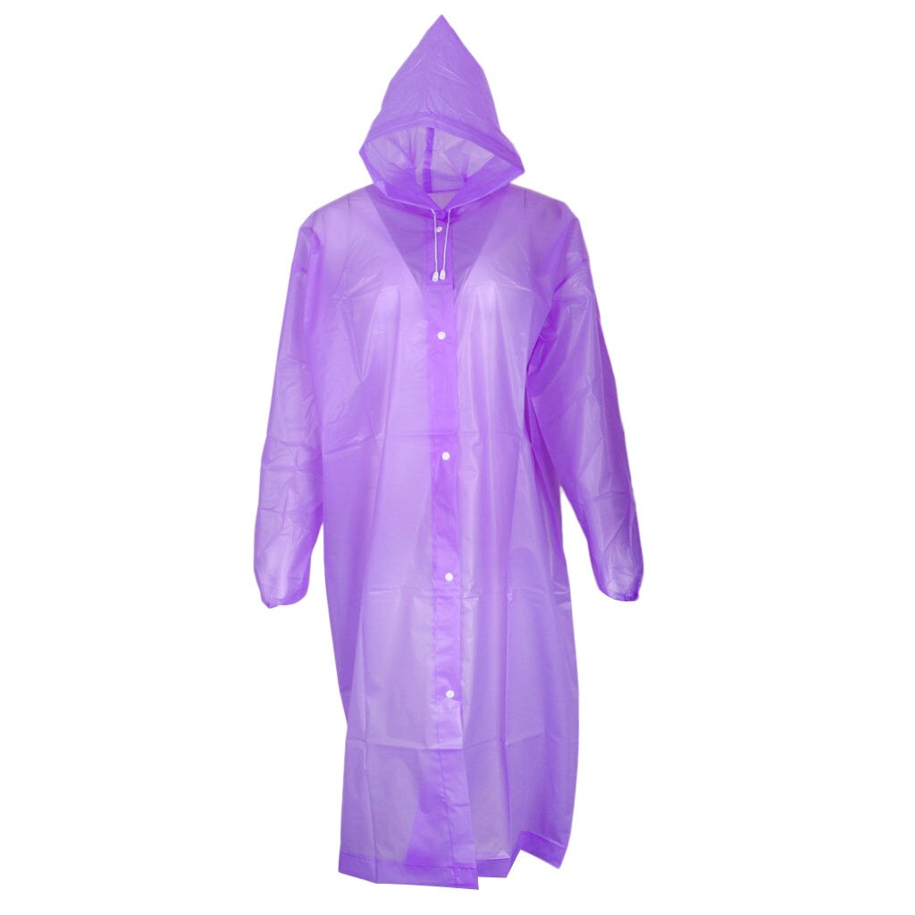 Reusable Adult Raincoat Outdoor Camping Rain Poncho with Hoods and Sleeves