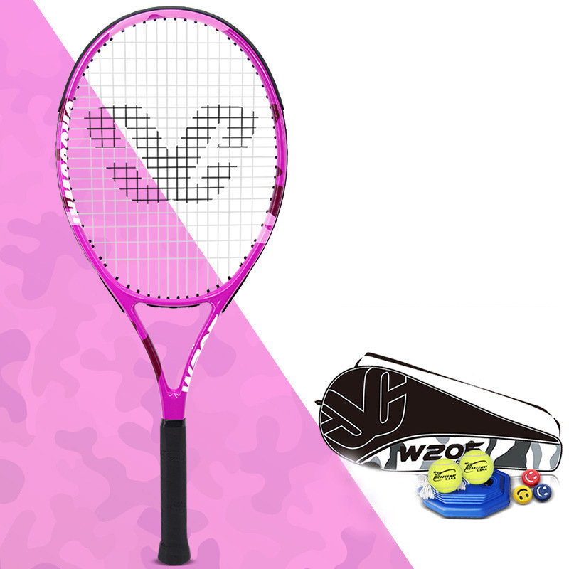 Professionelle Tennis Schläger Einzigen Erwachsenen Carbon Paddle Männer Frauen Universal-Set Mit Tasche Trainer Over Ball Padel Für Erwachsene-40: Rose Red