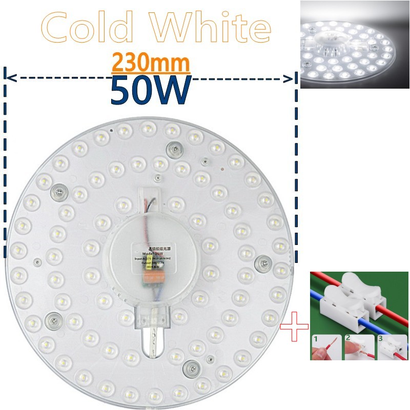 PANEL circular de luz LED SMD, tablero de lámpara circular de techo, 50W, 36W, 24W, 18W, 12W, CA 220V, 230V, 240V: Morado