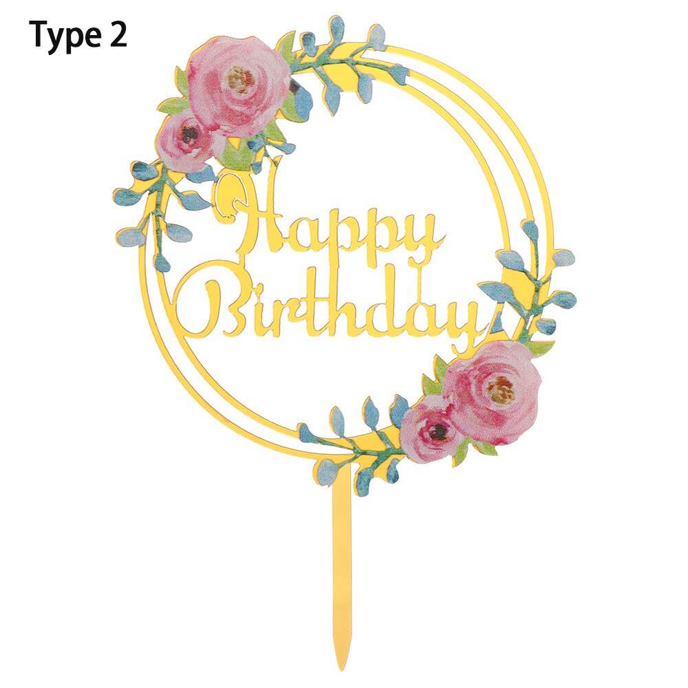 Garniture à gâteau en forme d'animaux | Couleur multicolore, poterie douce, dessin animé, plantes forestières, Safari Jungle, fête d'anniversaire, faveurs décoratives, 1 pièce: Flower 2