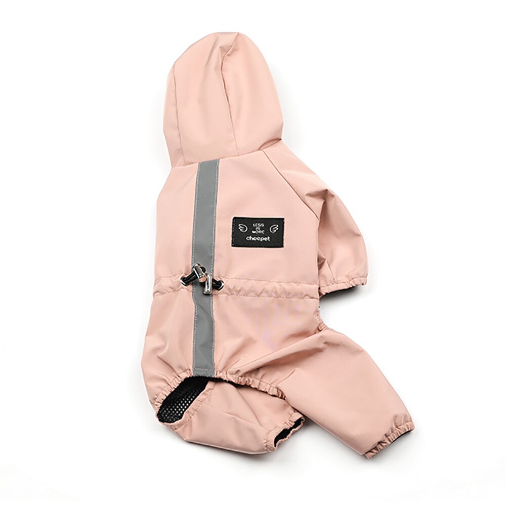 Reflective Dog Raincoat Traction Rain Coat Waterproof Windproof Jacket For Puppy Chihuahua Dog Clothes Jumpsuit Pet Costume: Pink / XL