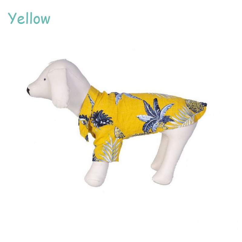 Sommer Haustier Hund Shirt Kleid hawaiisch Strand Blume Ananas aufbringen Hund Kleidung Für Kleine Mittelgroße Hunde Haustier Kostüm: Gelb / S