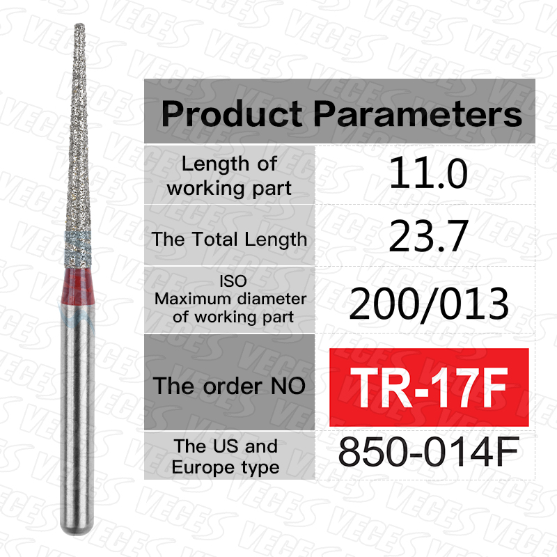 Fresas de diamante Dental finas Extra finas tipo TR, taladros de fresas para odontología estándar, herramientas de dentista FG, fresa de alta velocidad de 1,6mm, 10 Uds.: Marfíl