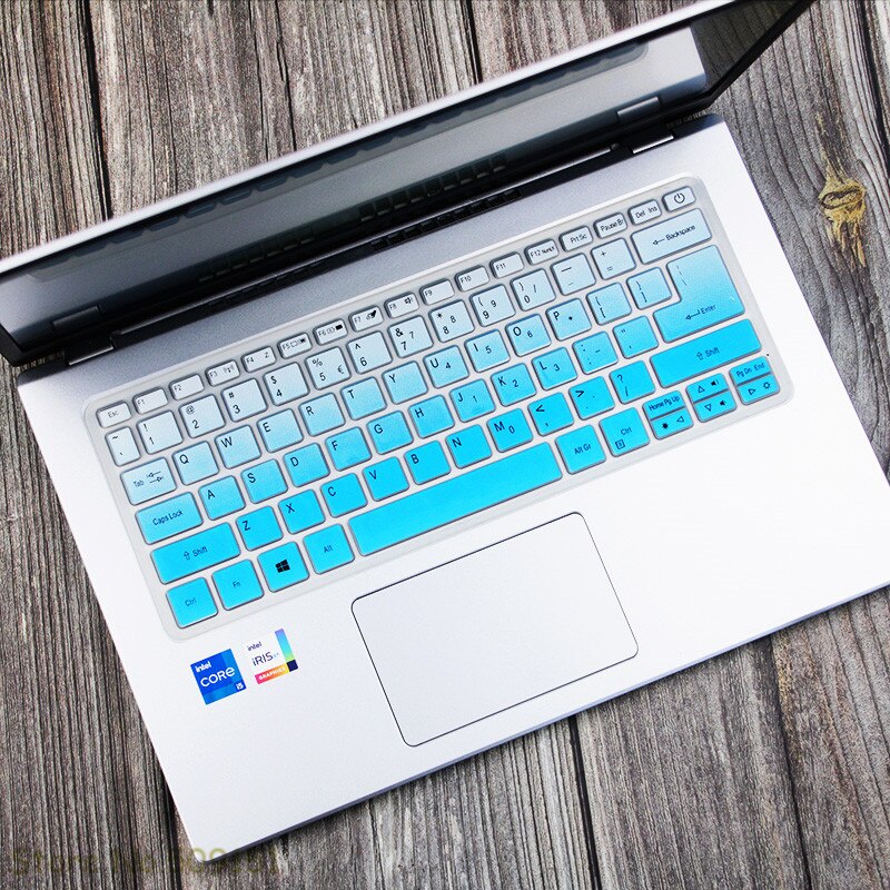 14 Inch Laptop Silicone Keyboard Cover Skin Protector For Acer Swift X SFX14-41G SFX14 41G / Acer Fun S3X Notebook: Gradual blue