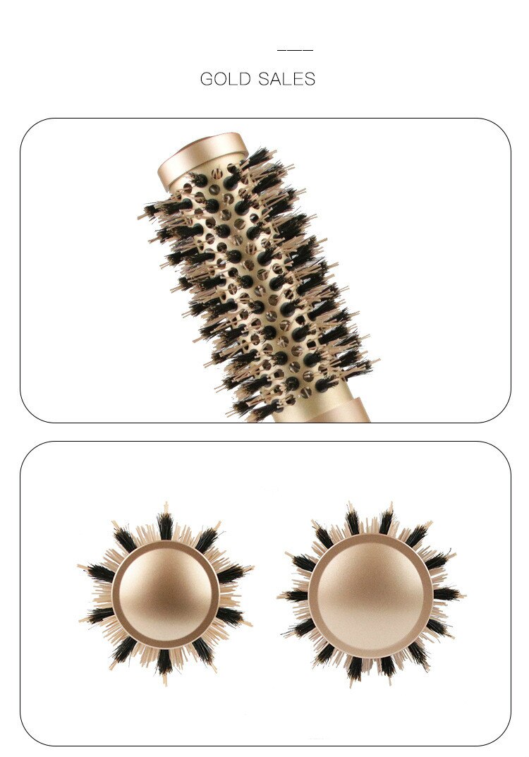 Peigne à cheveux rond en céramique et fer à friser, brosse magique pour coiffure, 1 pièces