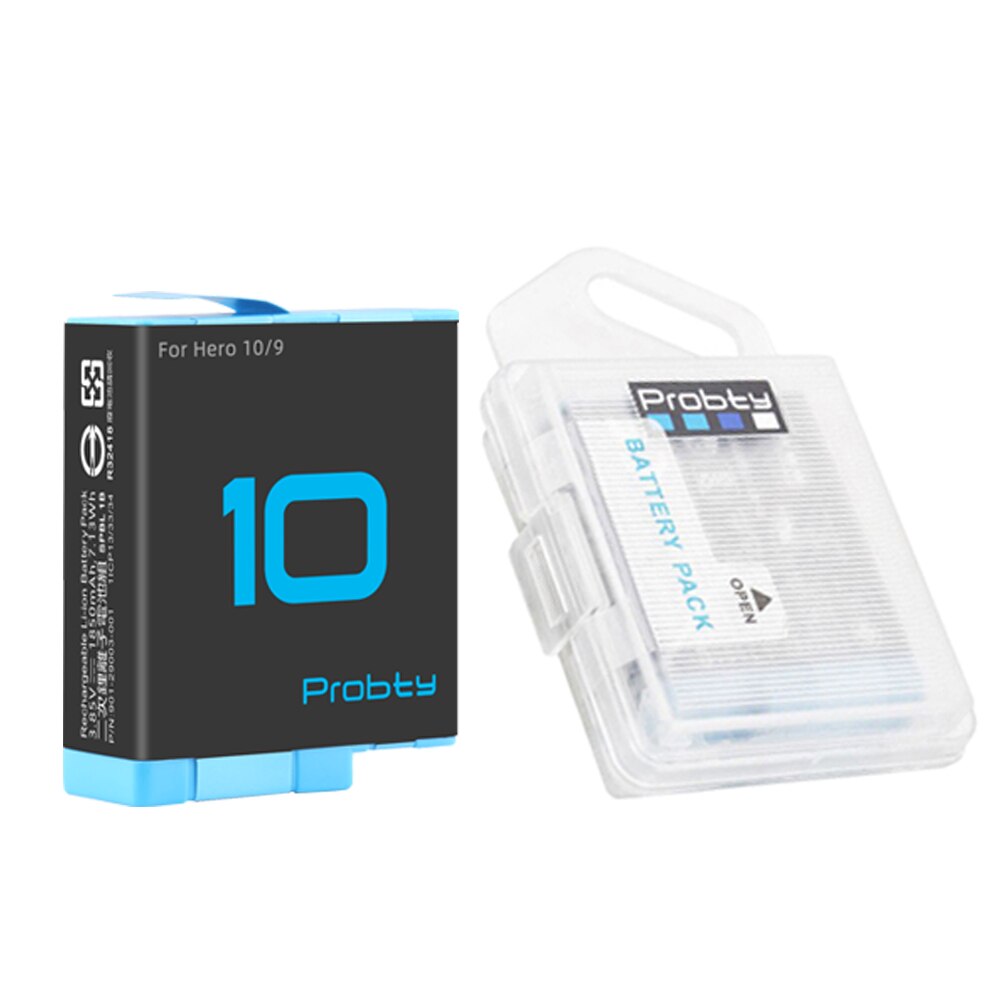 Voor Gopro 10 9 Batterij 3 Manier Smart Opladen Case 1850Mah Batterij Opbergdoos Voor Go Pro Hero 9 10 Accessoires