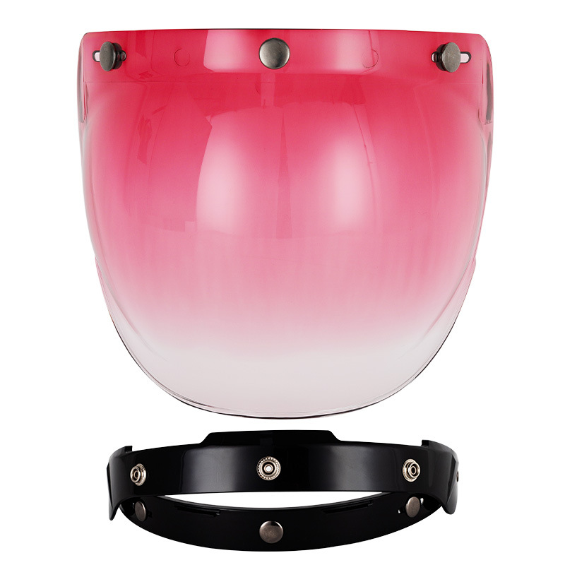 Motorhelm Retro Helm Halve Helm Bubble Spiegel Drie Knop Veiligheid Winddichte Lens met Beugel Set Visera Accessoires: Donkergrijs