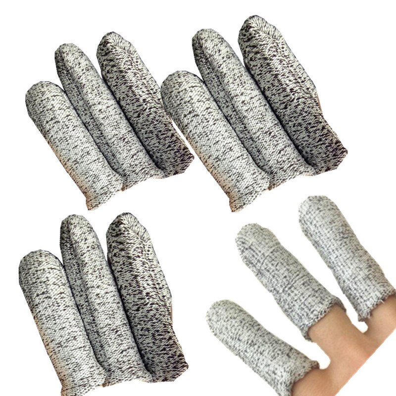 10 stk genanvendelige skærebestandige fingre barnesenge niveau 5 beskyttelse anti-skåret fingerspidser beskytter hænder finger til køkken, arbejde, skulptur