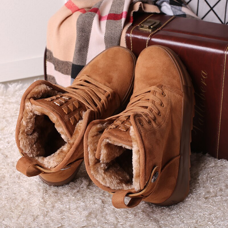 Women Winter Short Boots Casual Shoes Snow Boots Preppy Style Women&#39;s Ankle Boots Size 35~40