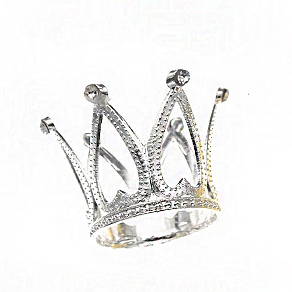 Pärla kristall krona mini krona kristall pärla topper tiara hår ornament prydnad prinsessa bröllop födelsedag baka tårta: B2