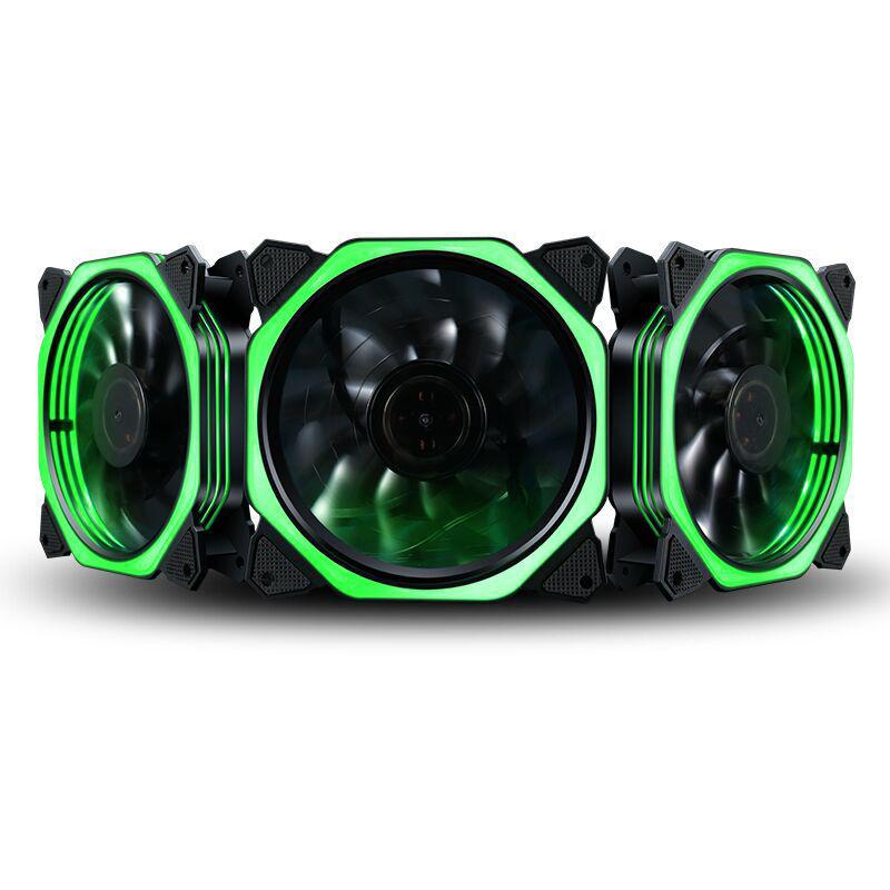 EastVita PC Fan 12V 12cm Cooling Cooler Fan With LED Light for Computer Silent Gaming Case: Green Light
