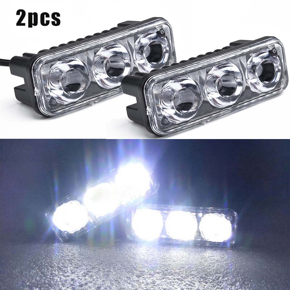 2st 3led Super Witte High Power Auto Drl Dagrijlicht Mistlamp Automotive Drl Mistlicht Werklicht