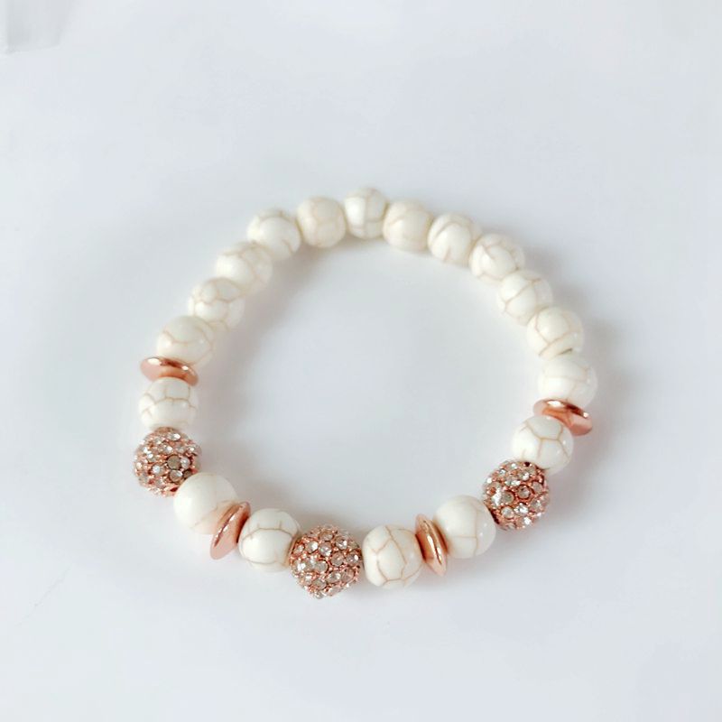 Neue Weiß Marmor Natürliche Steine Gestreckt Armbinde