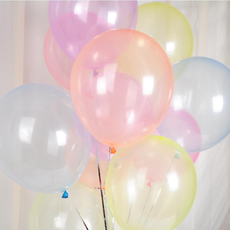 30pcs 12inch Crystal Neon Latex Balloon Pastel Round Bubble Balloon Birthday Unicorn Party Baby Shower Wedding Decorations