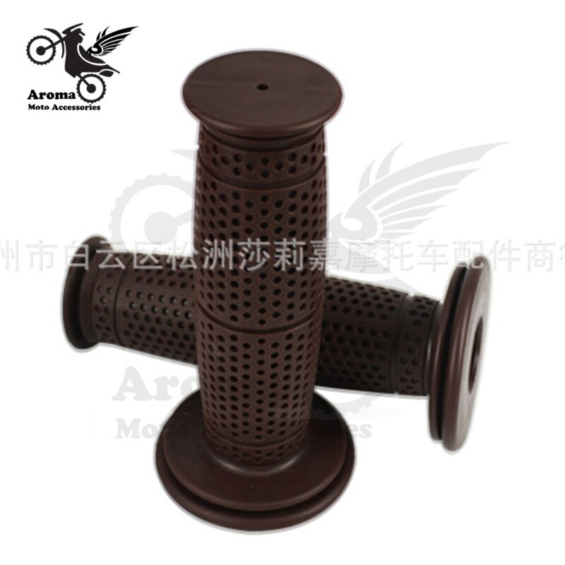 Universal Motorcycle Handlebar Grips - 7/8" & 1" Pair, Coffee Color Rubber, Anti-Slip, 12.4cm Long - View #2