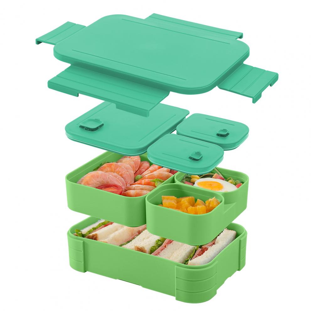 Lunch Box Leak Proof Bpa-free Bento Lunch Box for Adults Kids Multi-compartment Meal Planning Container for Work: Rood